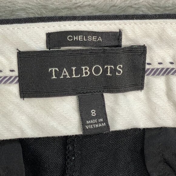 Talbots Chelsea Crop Black Dress Pants Women's 8 100% Linen Lightweight Minimal - Picture 11 of 13